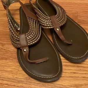 Brown gold sandals